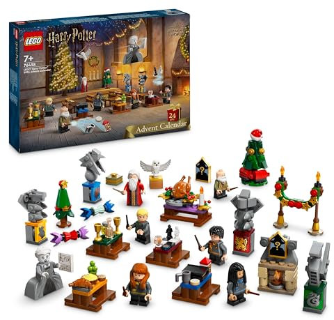 LEGO Harry Potter Adventskalender 2024, Hogwarts Fantasy-Spielzeuge für Kinder, Abenteuer-Spielset mit 7 Minifiguren und 16 Mini-Modellen, vorweihnachtliches Geschenk für Mädchen und Jungen 76438