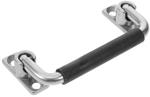 PLAFOPE Poignée Pliante Repliable en Acier Inoxydable Manche en Caoutchouc, Capacité 1200n, pour Équipement Lourd et Châssis Métallique, Facile à Utiliser
