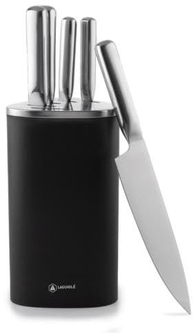 Bloc de 5 couteaux en acier argent - Orion