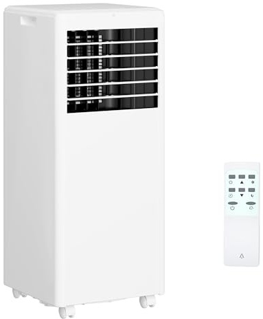 Portable 8000 BTU Air Conditioner with Dehumidifier & Fan – Cools Rooms Up to 300 Sq.Ft, Includes Remote Control for Bedroom, Kitchen, or Office