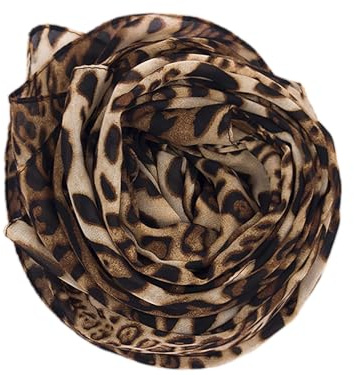 CXQRR Women Leopard Print Silk Feel Neck Scarf Bandana Shawl Rave Scarves