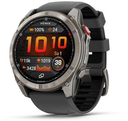 Garmin fēnix 8 Pro 51mm, LTE Premium Multisport GPS Smartwatch,AMOLED Touch Screen,built in inReach technology, Advanced Health & Training Features,LED flashlight, Up to 27 days battery life,Graphite