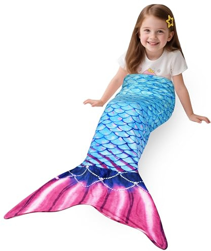 Catalonia Classy Mermaid Tail Blanket for Kids, Snuggle Blanket for Girls
