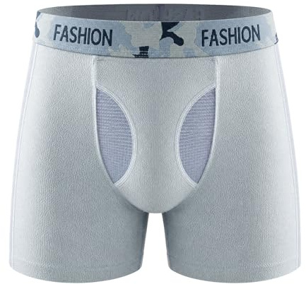 Homguard Calzoncillos Incontinencia Hombre 120 ml, Boxer Absorbente Lavable y Reutilizable Transpirable de Secado Rápido Anti Fugas Ropa Interior Deportiva Cómoda para Uso Diario, Azul claro M