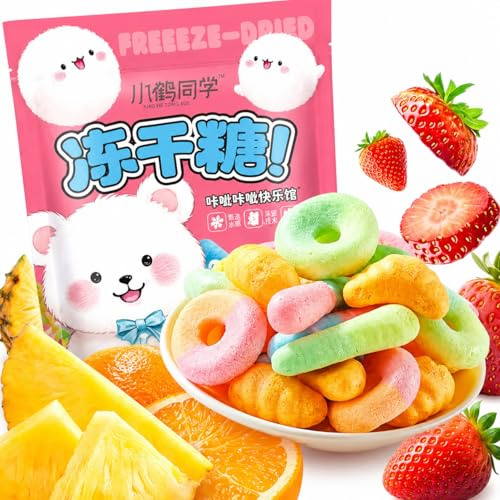 Canditi Di Zucchero Liofilizzati,Freeze Dried Candy,40g- Caramelle Croccanti Con Scrocchiare Esplosivo, Delizia Gustosa Per Bambini E Adulti, Snack Leggero & Sano
