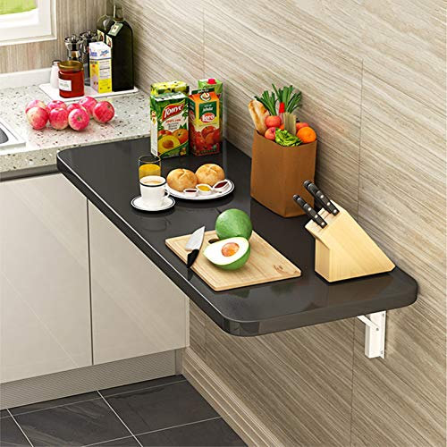 Tavolo da Muro Parete Pieghevole, Piano Lavoro Pieghevole Cucina, Ripiegabile per Risparmiare Spazio, Treppiede Stabile Durevole, 2 Colori, più Dimensioni Disponibili PENGFEI