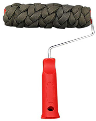 Hausdec Pattern Paint Roller Tool Environmental Protection Stamp Painting Decorative Cylinder Tools Imitate Stone for Wall, Black