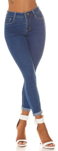 KouCla Jeans basic push-up a vita alta skinny, Blu, 48