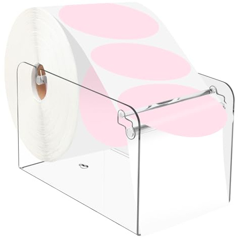Saypacck Distributeur d'étiquettes manuel en acrylique transparent réglable pour bureau, maison, bureau (25,4 x 15,2 x 15,2 cm)