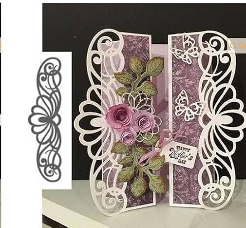 Rosojodg Metall-Stanzschablone mit Spitze, Schmetterling, Scrapbooking, Stencil