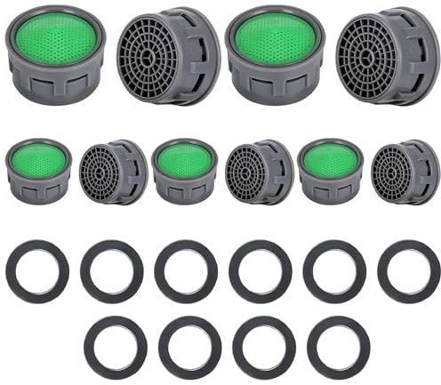 JTKREW 10pcs Aérateur de Robinet, economiseur d'eau pour robinetavec buse de mélange de Filtre ABS