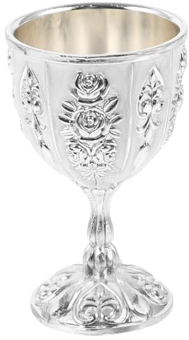 Amosfun Vintage Kelch Europäisches Weinglas Zinklegierung Retro Stil Cocktailglas Mit Polierter Oberfläche Ideal Für Heimdekoration Und Festliche Anlässe