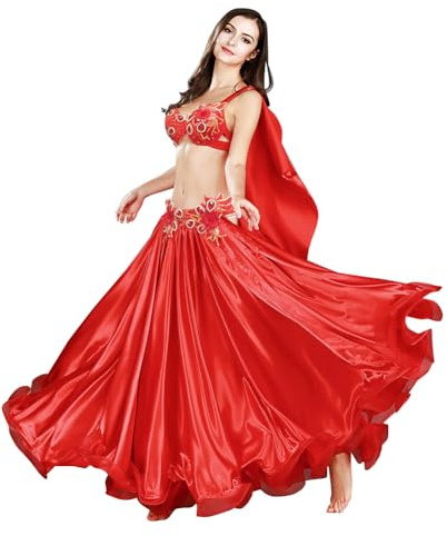 ROYAL SMEELA Traje Bailarina Danza del Vientre Conjunto Danza del Vientre Adulto Disfraz Danza Oriental satén Mujer Ropa Baile del Vientre Disfraces Danza del Vientre Mujer Vestuario Danza Vientre