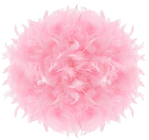 LOLYSIC Abat-jour plume rose - Abat-jour moelleux pour plafond, lampe de table, suspension, abat-jour au sol pour chambre à coucher, salon, hôtel - 40 cm de diamètre