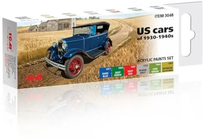 ICM 3048 US Cars of 1930-40s for ICM24050 Model A Model Kit Paint Set