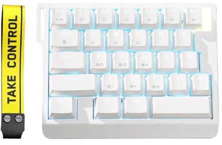 HE30 Rapid Trigger Magnetic Switch Gaming Keyboard,One-Handed Hall Effect RGB HotSwap Adjustable Actuation 8kHz Hyper Fast Mini Macro Gasket E-Sports Keypad Ergonomic Mechanical Keyboard (White)