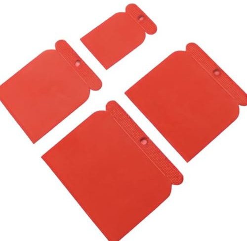 4 espátulas de plástico japonesas, flexible de plástico premium, juego de espátulas fáciles de limpiar, espátula para superficies extragrandes, espátula de pintura acrílica