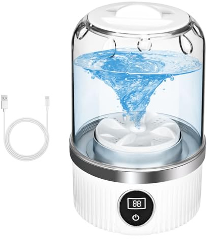 CTDMJ Lavatrice portatile, con mini lavatrice USB, 600 g, adatta per viaggi e dormitori, colore: bianco