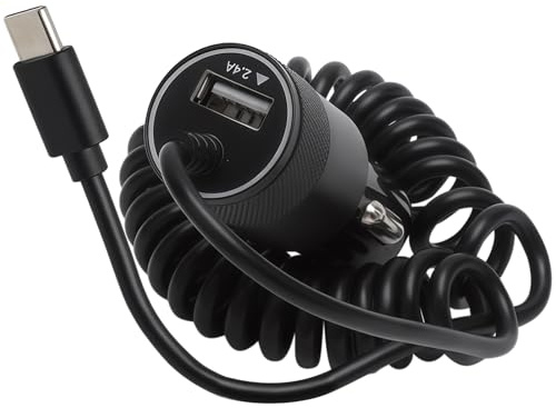 TNSLAND Caricatore Auto Usb C Include un cavo a molla da 1.2 m, Caricabatterie Auto Accendisigari, Adattatore Accendisigari Usb per iPhone 16/15, Samsung S25/S24/S23/S21/A55/A16/Z Fold6/Z Flip5