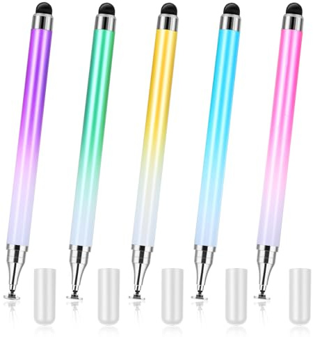 IANFAN 5 Stück Tablet Stift für Alle Tablets, 2 in 1 Stift für Handy Touchscreen Stift Gummi Stylus Touch Pen kompatibel mit alle Handys Tablets
