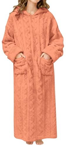 Générique Peignoir Femme Long En Polaire Avec Poches Confortable Pour Détente À La Maison Tissu Doux Et Chaud Kimono D Intérieur
