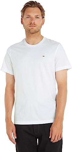 Tommy Jeans Tjm Xslim Jersey Tee Dm0dm04411, Maglietta a Maniche Corte Uomo, Bianco (Classic White), S