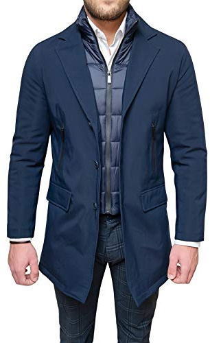 Evoga Giaccone piumino uomo Sartoriale giacca Soprabito Elegante casual Invernale (L, #152 Blu)