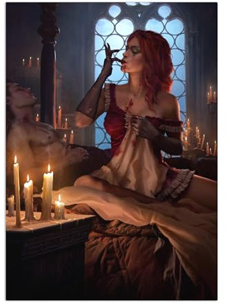 Displate Offiziell Gwent MetallPoster Magnetische Befestigung Inklusive Lizenziert Bilder Hochwertiges Poster Crimson Curse - Queen of the Night 45 cm x 32 cm