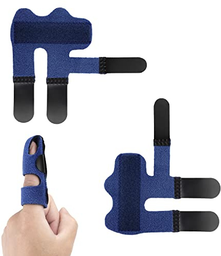 2st Fingerskenor, Trigger Fingerskenor Fingerhållare för Trasigt Fingerskydd Smärtlindring Trasig (Blå, All-inclusive)