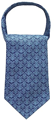 WANYING Herr slipsscarf ascotslips halsduk Cravat Ties halsduk klassisk retro chic för gentleman – dekorativt mönster blå, A06 dekorativt mönster blått, 15 × 114 cm