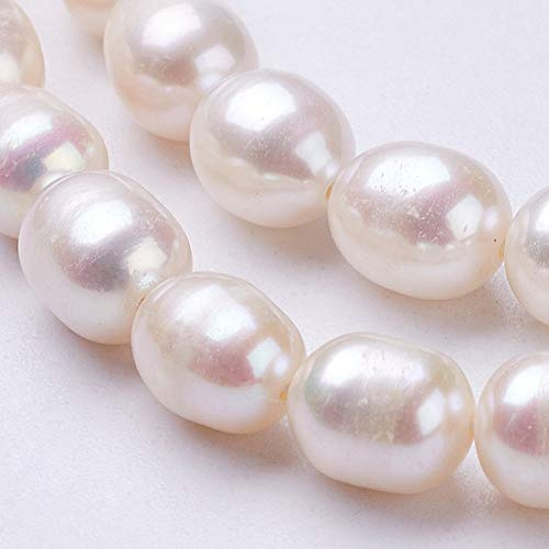 Airssory 1 Strand Grade AA Natural Cultured Freshwater Pearl Beads Strands Rice Loose Spacer Beads for DIY Jewelry Making Findings