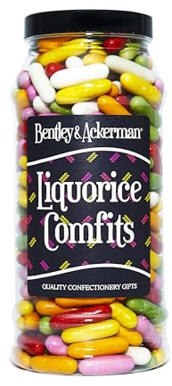 Liquorice Comfits Sweets - (800g) Original Retro Liquorice Comfits Sweets Gift Jar By Bentley & Ackerman's Sweet Shop