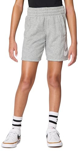 Nike Sportswear Club Fleece FD2997-063 - Pantalones Cortos de Rizo francés para niños Grandes (Gris Oscuro Jaspeado/Gris Base/Blanco, FD2997-063), Talla M, Gris