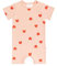 LÄSSIG Baby Jumpsuit kurzarm Schlafanzug aus Bio-Baumwolle GOTS zertifiziert/Playsuit Heart peach rose, Größe 74/80, Alter 7-12 Monate