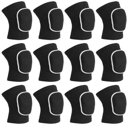 PATIKIL S Paracolpi Protettivi per Ginocchia, 6 Paia Paracolpi Spugna per Ginocchia Pallavolo Traspiranti Paracolpi Ballo per Donna Uomo Calcio Pallacanestro Allenamento, Nero Bianco
