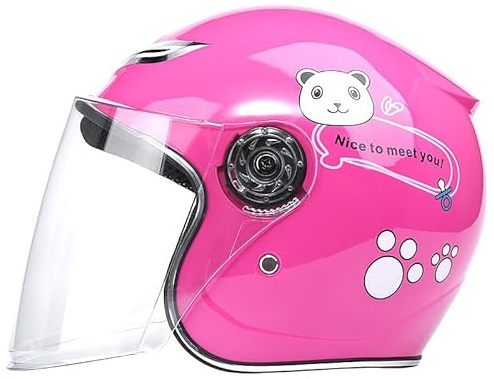 Kinder-Halbhelm, offenes Gesicht, 3/4, Kinder-Motorradhelm mit Ohren, ECE-Zertifizierung, geeignet für 4–14 Jahre alte Jungen und Mädchen, ATV, Roller, Street Cruiser A,46-54CM