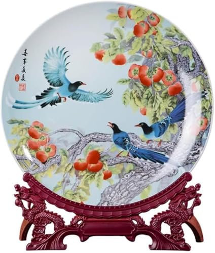 JingdezhenPorcelainDekorativ Wobble-platta, Jingdezhen Benporslin Kinesisk stil Heminredning Vardagsrum Kontorsdekoration
