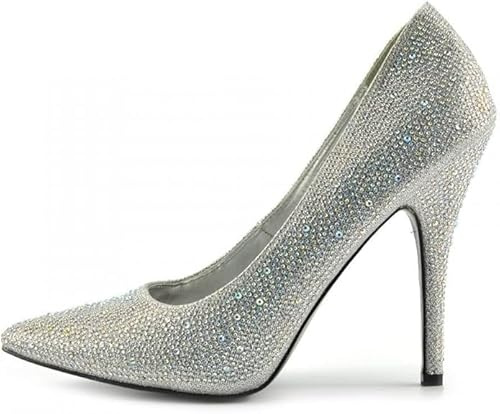 Ladies Shoes High Heel Stiletto Pumps Women’s Pointed Toe Stylish Heels, Court Shoes for Wedding, Party & Evening (Silver Glitter, UK Footwear Size System, Adult, Women, Numeric, Medium, 7)