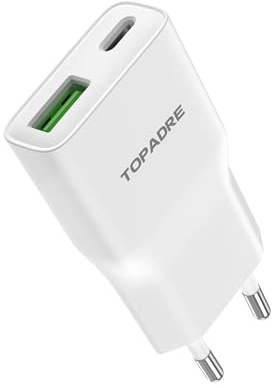 TOPADRE USB C Stecker, 20W Mini Ladestecker USB C Ladegerät Power Adapter für iPhone 17/17Pro/16/16 Pro/16 Pro Max/15 14 13 12 11 Pro Max X XS, Schnellladegerät Handy Stecker Kompakt Reisen