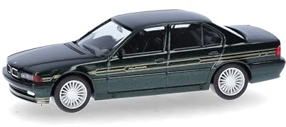 Herpa modellbil BMW Alpina B12 5.7 (E38), miniatyr i skala 1:87, samlarobjekt, Made in Germany, plastmodell