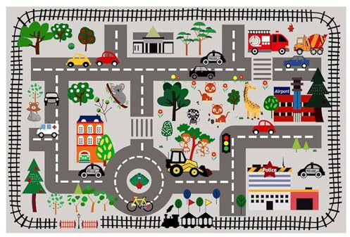 Sollee Alfombra Bebé Suelo - Juguetes Sensoriales Y Tapete De Actividades para Bebé - Alfombra Educativa Urbana, Actividades para Niños Y Manta Plegable para Gatear En Interiores