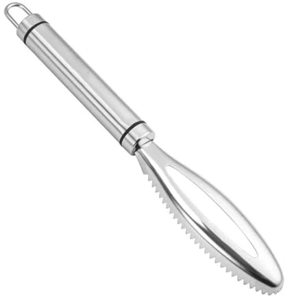Desescamador Pescado Inoxidable, Pescado Profesional Escalador de Pescado, Herramienta Limpieza Pescado Cocina, Desincrustadora de Pescado con Dientes de Sierra, para Cocina, Marisquerías
