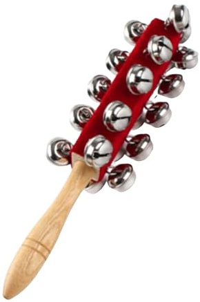 Campanas De Trineo Con Manivela - Cascabeles De Mano, Instrumento De Manos De Madera Para Niños, 26,5 Cm De Largo, Recubierto De Felpa, Sonajeros De Percusión Interactivos Para Padres E Hijos | Juguet