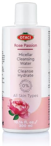 OTACI Desmaquillador de Agua de Limpieza Micelar Natural, Tónico Facial de Rosa de Damasco, Hidratante, Ingredientes Naturales, Naturalmente Vegano