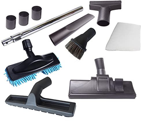 11-teiliges Staubsaugerdüsen Set u.a. für 32 oder 35mm Durchmesser z.B. kompatibel für Staubsauger von Bosch, Siemens, AEG, Rowenta, Miele