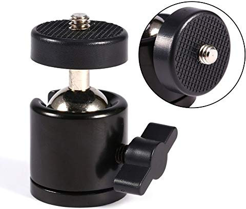 Hot Shoe Mount Adaptador, 1/4 Ball Head Mount, Soporte de Cabeza de Bola de Montaje con Cabeza esférica, rótula giratoria de 360 Grados con Soporte de Base de Rosca para cámara réflex Digital