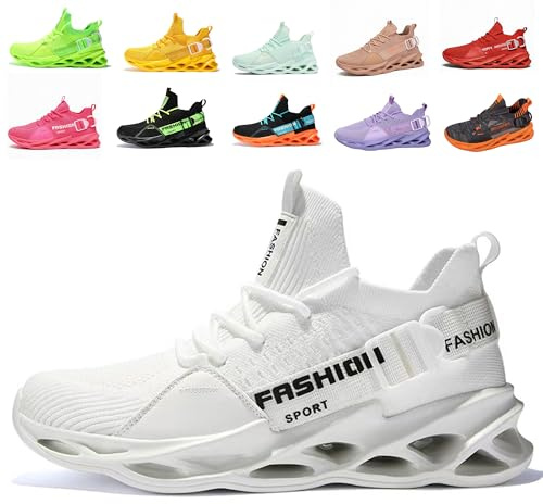 Sportskor Löparskor Andningsbara Lätta sneakers Gym Fitness Sneaker för män Kvinnor G133 White 44EU