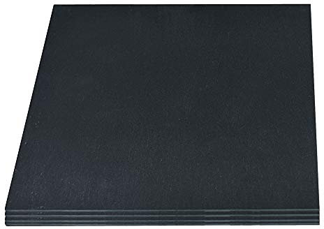 Cepewa Schieferplatte 4er Set │Steinplatte quadratisch 30 x 30 cm │Untersetzer zu Tischdekoration (4er Set Schieferplatte quadratisch)