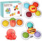 ECHOCUBE Saugnapf Spinner Spielzeug, 3 Stück Pädagogisches sensorisches Spinner-Spielzeug als Geburtstagsgeschenk, Saugnapf Spinner Badespielzeug für Jungen und Mädchen