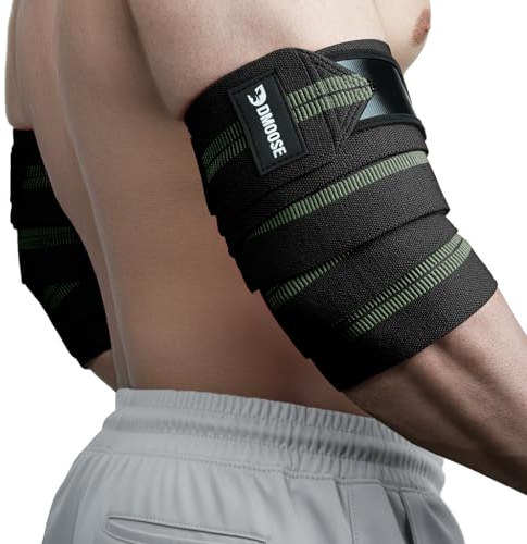 DMoose Fitness Elbow Wraps for Weightlifting (Pair) 40 Adjustable Brace for Joint Support, Pain Relief & Tendonitis-Elbow Straps for Weight Lifting, Bench Press & Gym Workouts, Band for Men & Women